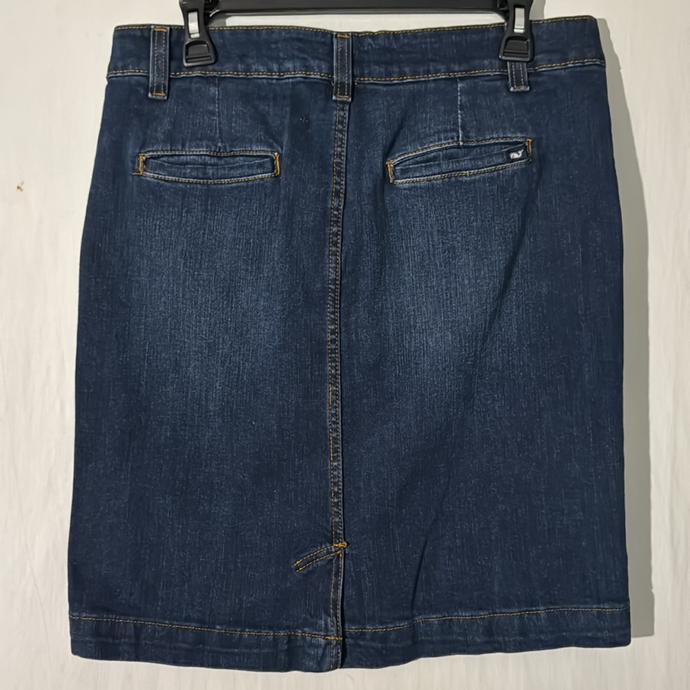Vineyard Vines Dark & Stormy Blue Denim Skirt Size 12 - Picture 2 of 12